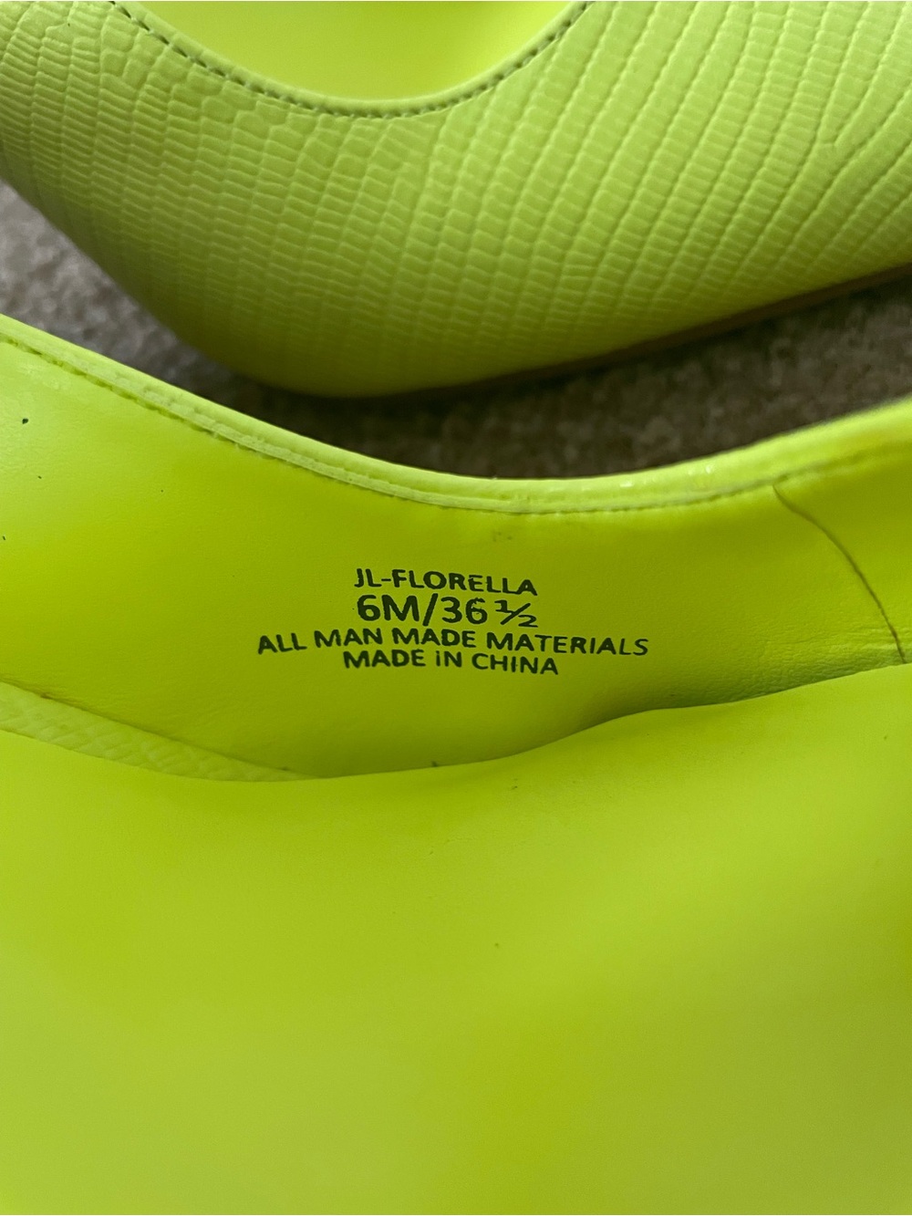 Jlo Jennifer Lopez Fedra Pointe Toe “Florella”  Stilleto Heels Sz 6M Neon Yellow - Picture 10 of 14